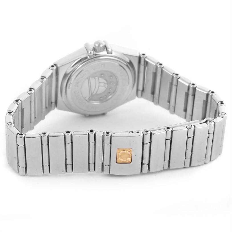 The Omega 1457.78.00 Women's Stainless Steel Mother of Pearl Dial 1457.78.00 Women's Stainless Steel Mother of Pearl Dial Constellation My Choice Diamond Limited Edition Watch model 1457.78.00 is shown from the back, highlighting the clasp and bracelet.