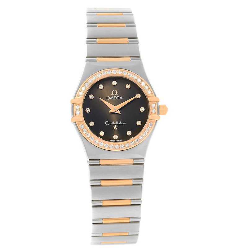 Omega Constellation 95 Steel Rose Gold Diamond Watch 1358.60.00 Unworn SwissWatchExpo