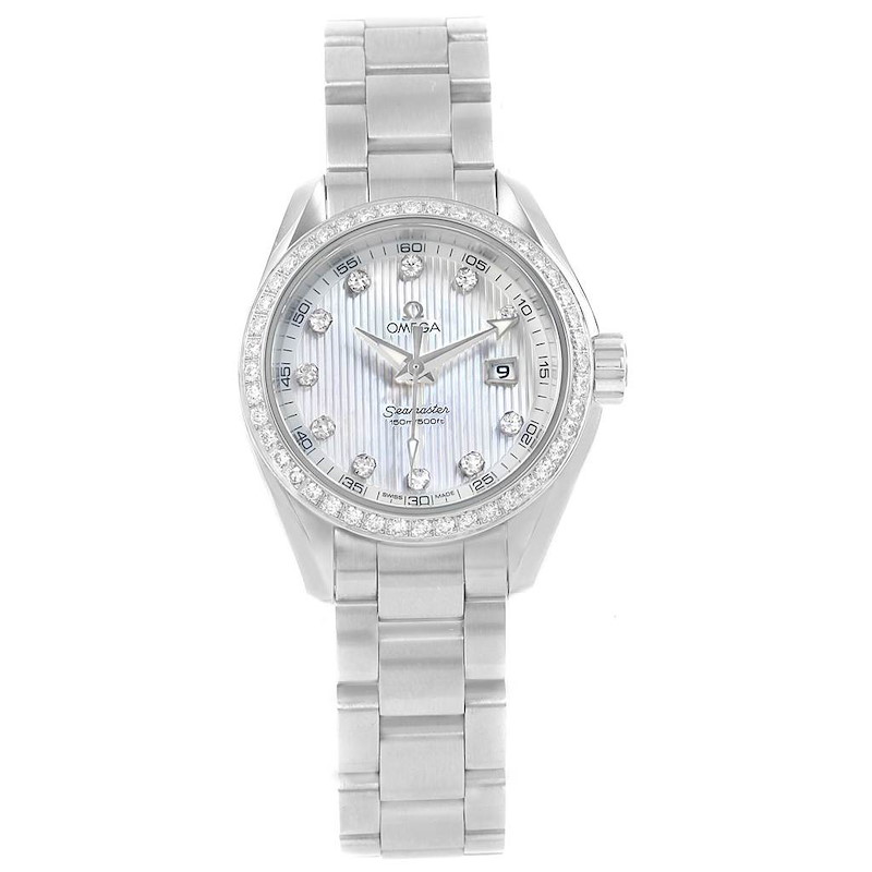 Omega Aqua Terra MOP Diamond Ladies Watch 231.15.30.61.55.001 Unworn SwissWatchExpo