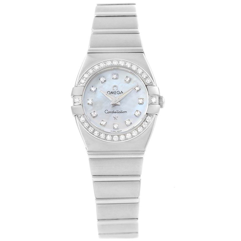Omega Constellation MOP Diamond Steel Ladies Watch 1589.75.00 Unworn SwissWatchExpo
