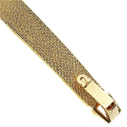 The image shows the clasp and part of the band of a Vintage Ladies 14k Yellow Gold Diamond Watch by Omega H7892-R Women's Yellow Gold Champagne Dial H7892-R Women's Yellow Gold Champagne Dial.