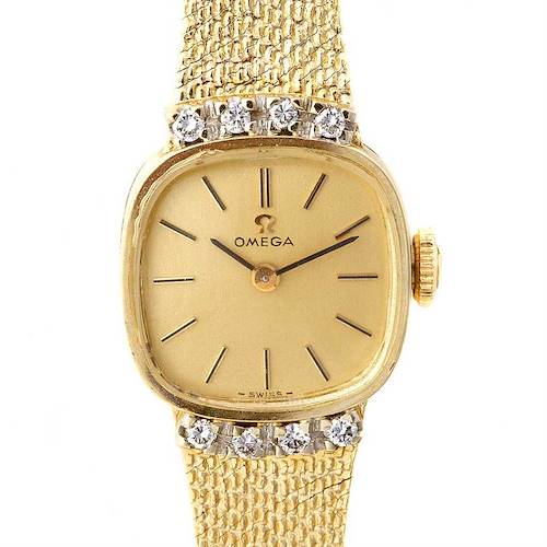 Photo of Omega Vintage Ladies 14k Yellow Gold Diamond Watch