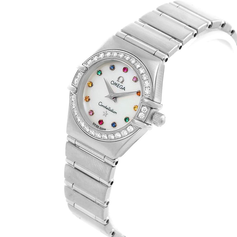 Omega Constellation Iris Rainbow Multi Stone Watch 1476.79.00 Box