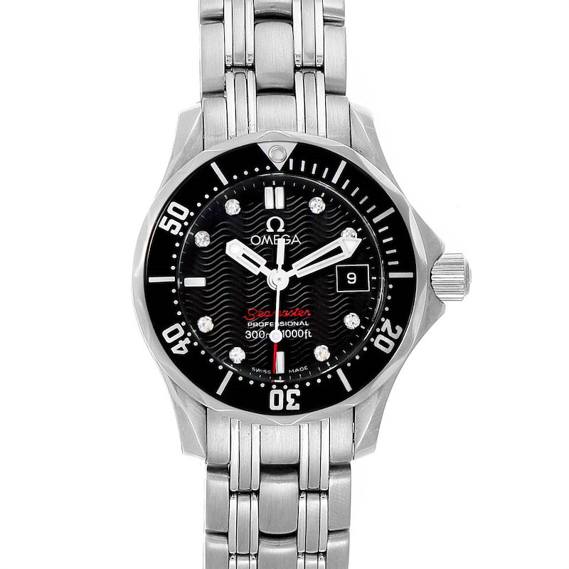 Omega Seamaster Black Dial Diamond Ladies Watch 212.30.28.61.51.001 SwissWatchExpo