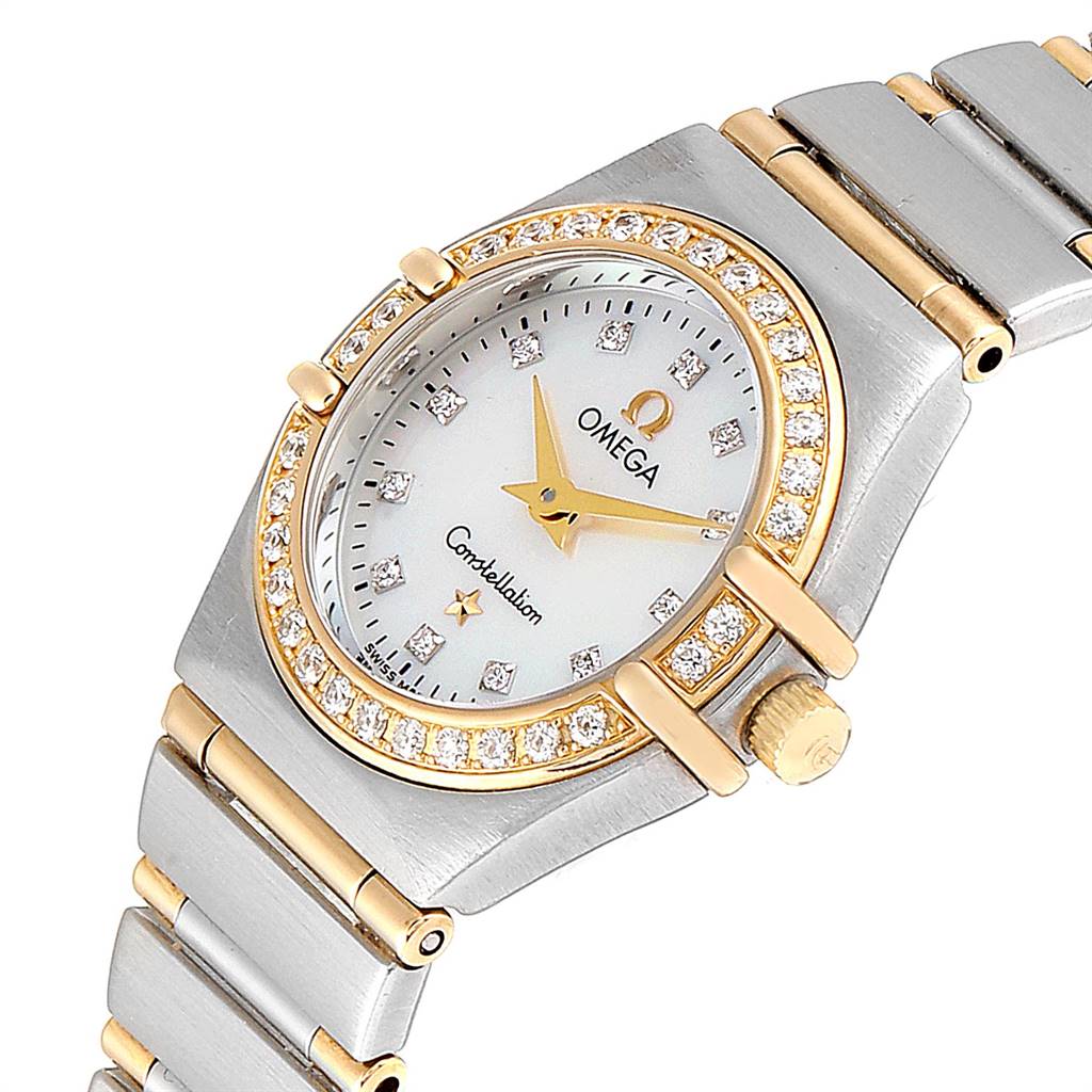 Omega Constellation MOP Diamond Ladies Watch 1267.75.00 Box Card ...