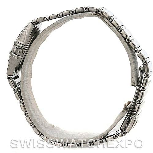 The image shows the side view of the bracelet of an Omega 1475.71.00 Women
s Stainless Steel Mother of Pearl Dial 1475.71.00 Women
s Stainless Steel Mother of Pearl Dial Constellation My Choice Ladies Quartz Small Watch 1475.71.00.