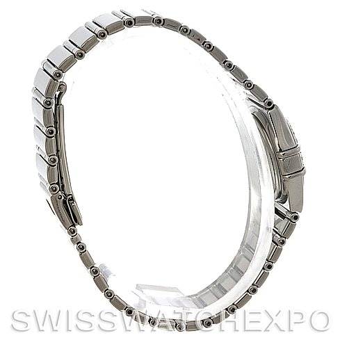 The image shows a side view of the bracelet and clasp of the Omega 1465.71.00 Women
s Stainless Steel Mother of Pearl Dial 1465.71.00 Women
s Stainless Steel Mother of Pearl Dial Constellation My Choice Ladies Quartz Mini Watch 1465.71.00.