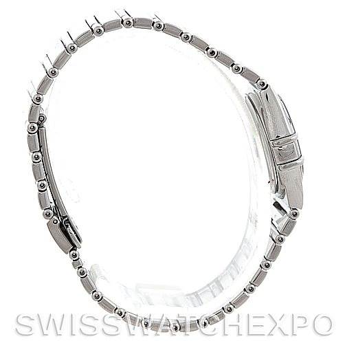 The image shows a side view of the Omega 1561.51.00 Women's Stainless Steel Grey Dial 1561.51.00 Women's Stainless Steel Grey Dial Constellation My Choice Quartz Mini Watch 15615100, highlighting the bracelet and clasp.