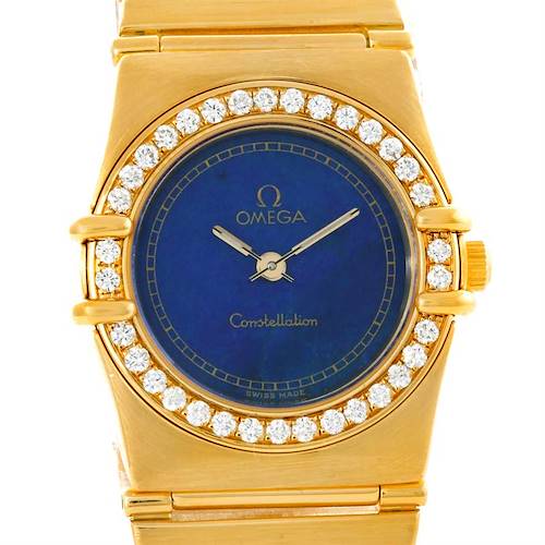 Photo of Omega Constellation 18K Yellow Gold Diamond Lapis Dial Watch