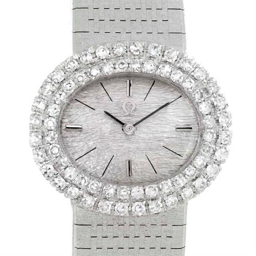 Photo of Omega Vintage Ladies 18k White Gold 2 ct Diamond Cocktail Watch