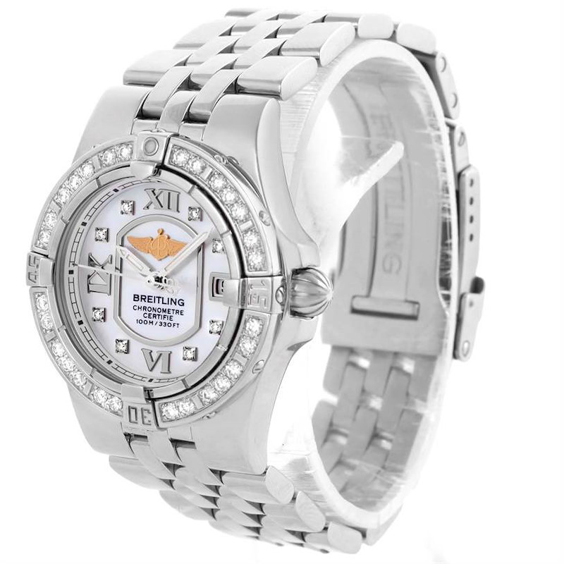 Breitling Starliner Ladies Mother of Pearl Diamond Watch A71340 SwissWatchExpo