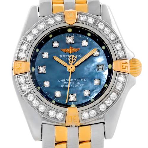 Photo of Breitling Callisto Ladies Steel Gold MOP Diamond Watch A72345