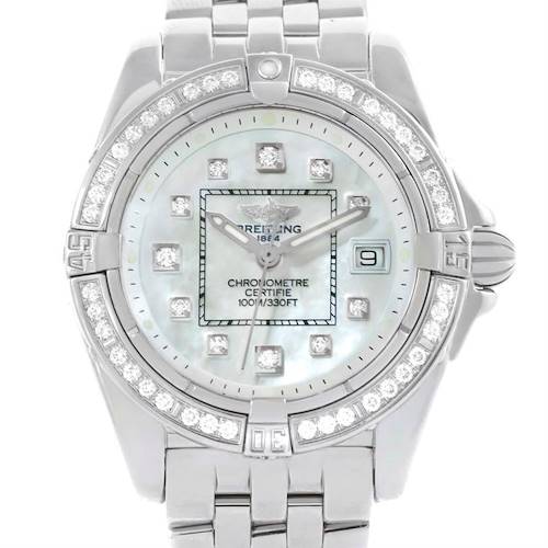 Photo of Breitling Windrider Cockpit Ladies Mother Pearl Diamond Watch A71356