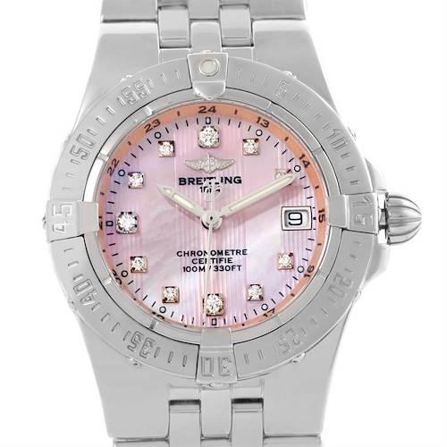 Photo of Breitling Starliner Ladies Pink Mother of Pearl Diamond Watch A71340