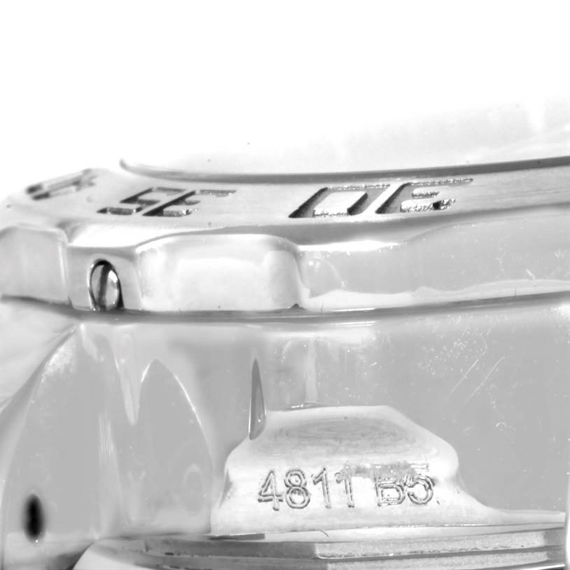 The image shows a close-up angle of the case side and bezel of the Breitling A77380 Women's Stainless Steel Black Dial A77380 Women's Stainless Steel Black Dial Colt 33 Black Dial Stainless Steel Ladies Watch A77380 model.