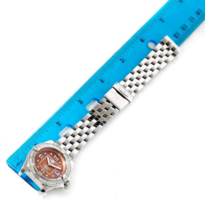 Breitling Windrider Cockpit Ladies Copper Diamond Dial Watch A71356