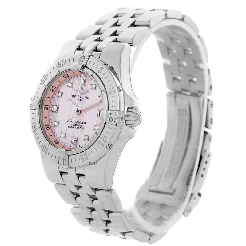 Breitling Starliner Pink Mother of Pearl Diamond Quartz Watch A71340 SwissWatchExpo
