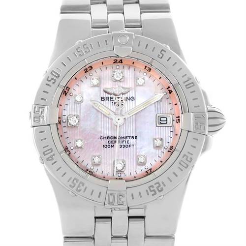Photo of Breitling Starliner Pink Mother of Pearl Diamond Quartz Watch A71340