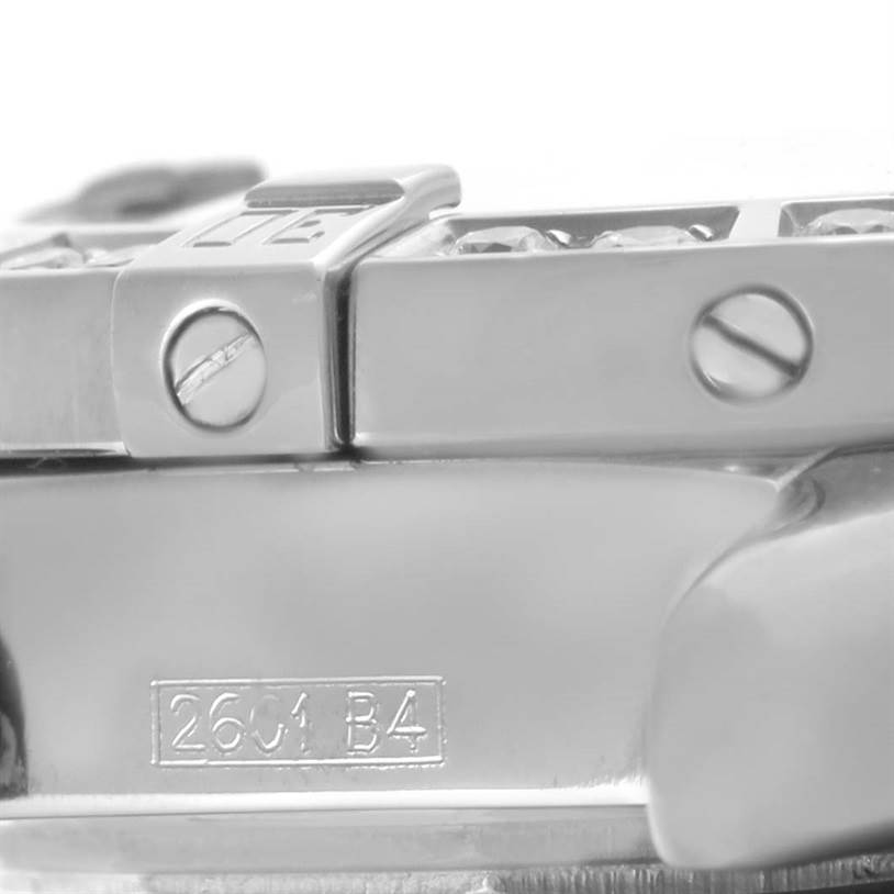 The image shows a close-up side view of the clasp and bracelet of the Breitling A72345 Women's Stainless Steel Mother of Pearl Dial A72345 Women's Stainless Steel Mother of Pearl Dial Callisto Ladies Blue Mother of Pearl Diamond Watch A72345.