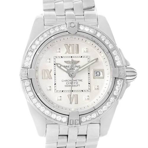 Photo of Breitling Cockpit Diamond Dial Bezel Womens Watch A71356 Box papers