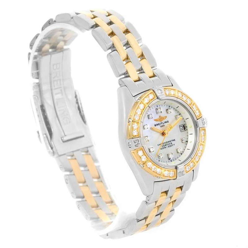 Breitling Windrider Calisto Steel 18K Yellow Gold Diamond Watch D72345 SwissWatchExpo