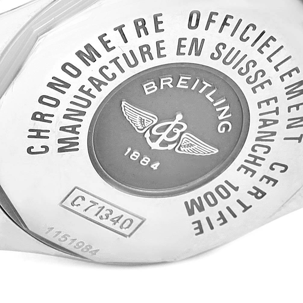 This image shows the back case of the Breitling C71340 Women's Steel and Gold (two tone) Mother of Pearl Dial C71340 Women's Steel and Gold (two tone) Mother of Pearl Dial Galactic 30 Ladies Steel 18K Rose Gold Diamond Watch C71340.