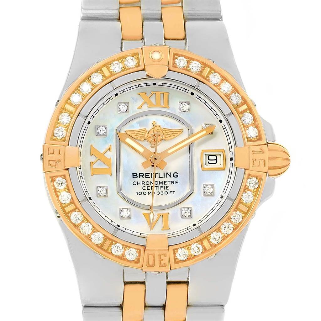 Breitling Galactic 30 Ladies Steel 18K Rose Gold Diamond Watch C71340