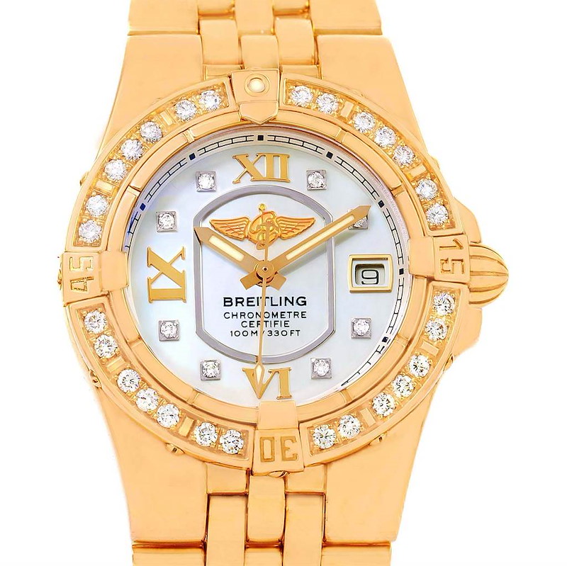 Breitling Starliner 30 Mother of Pearl Diamond Watch H71340 Box Papers SwissWatchExpo