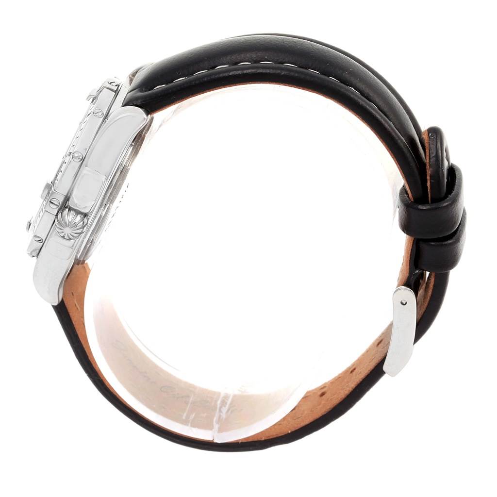 The image shows a side view of the Breitling A71356 Women's Stainless Steel Black Dial A71356 Women's Stainless Steel Black Dial Windrider Cockpit Black Diamond Dial Ladies Watch A71356, focusing on the strap and case.