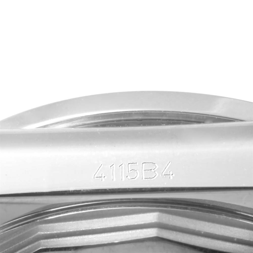 This image shows a close-up of the serial number on the case back of the Breitling W7433012-A780-376A Women
s Stainless Steel Black Dial W7433012-A780-376A Women
s Stainless Steel Black Dial Galactic 36 Black Dial Diamond Ladies Watch W74330 Unworn model.