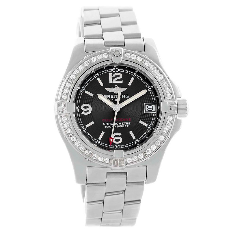 Breitling Colt Oceane Stainless Steel Diamond Ladies Watch A77380 SwissWatchExpo