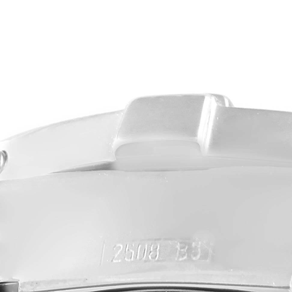 This image shows a close-up view of the clasp and part of the bracelet for the Breitling A77380 Women's Stainless Steel Black Dial A77380 Women's Stainless Steel Black Dial Colt Oceane Stainless Steel Diamond Ladies Watch A77380 model.