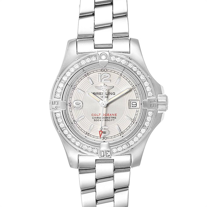 Breitling Colt Oceane Stainless Steel Diamond Ladies Watch A77380 SwissWatchExpo