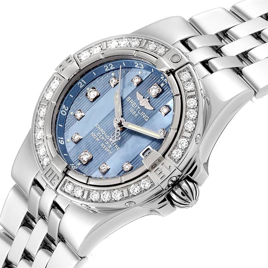 breitling ladies watch blue face