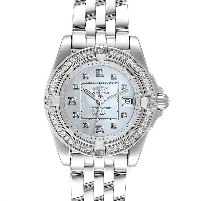 Breitling Cockpit Mother of Pearl Diamond Ladies Watch A71356 SwissWatchExpo