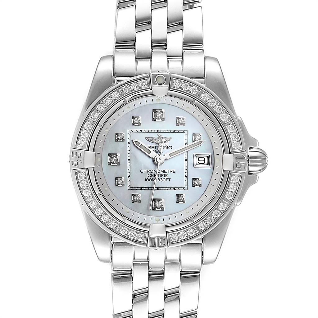Breitling Cockpit Mother of Pearl Diamond Ladies Watch A71356 ...