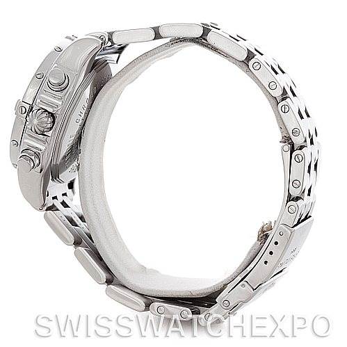 The image shows a side view of the Breitling A13358 Women's Stainless Steel Mother of Pearl Dial A13358 Women's Stainless Steel Mother of Pearl Dial Ladies Windrider Cockpit MOP Diamond Watch A13358, highlighting the case, crown, and bracelet.