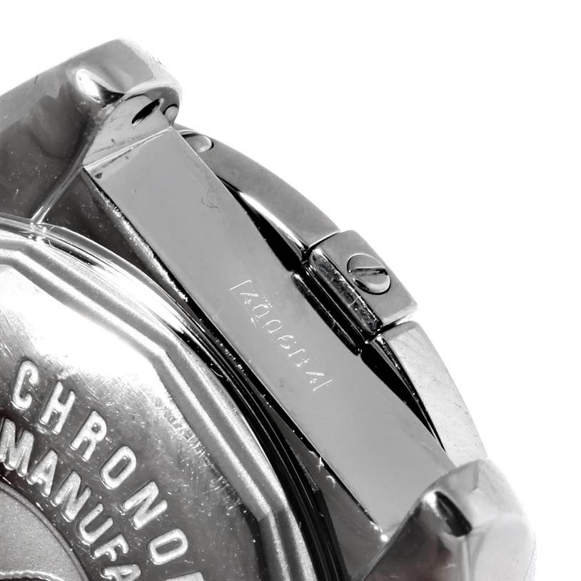 This image shows the back of the Breitling A71356 Women's Stainless Steel Mother of Pearl Dial A71356 Women's Stainless Steel Mother of Pearl Dial Windrider Cockpit Ladies MOP Diamond Watch A71356, focusing on the caseback and part of the bracelet.