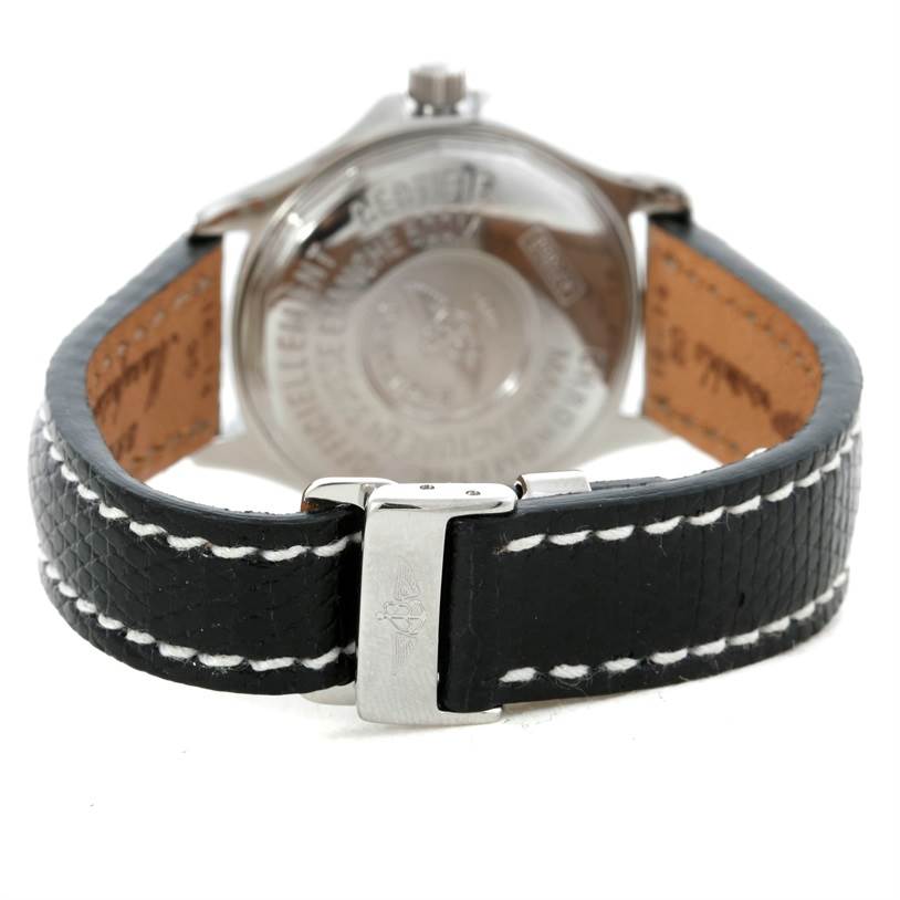 This image shows the back view of the Breitling A67350 Women
s Stainless Steel Black Dial A67350 Women
s Stainless Steel Black Dial Colt Oceane SQ Ladies Diamond Watch A77350, focusing on the strap and clasp.