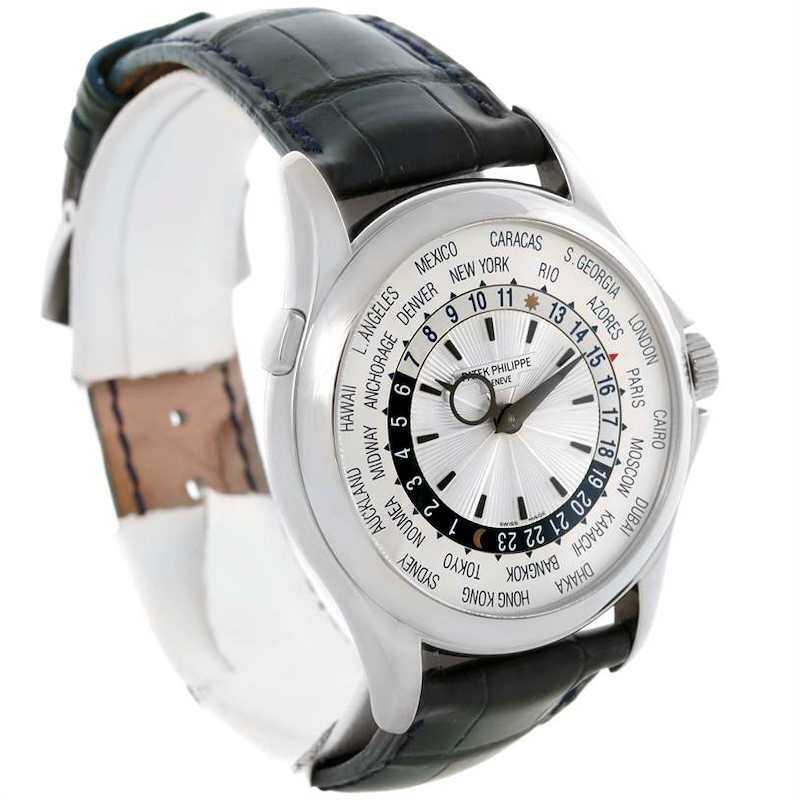 Patek Philippe World Time Complications 18k White Gold Watch 5130 SwissWatchExpo