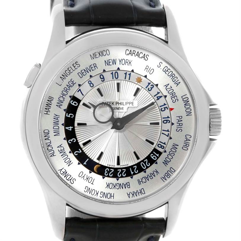 Patek Philippe World Time Complications 18k White Gold Watch 5130 ...