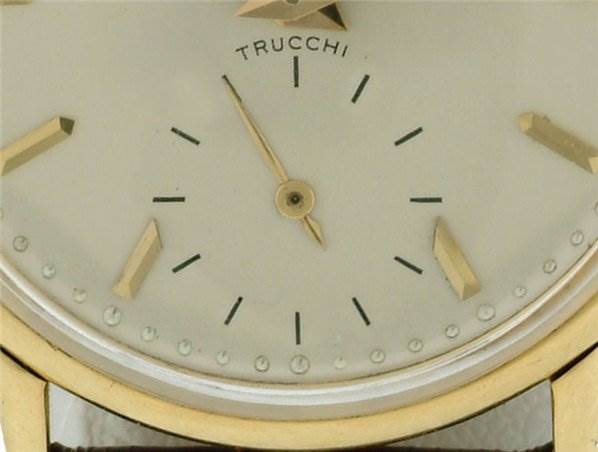 This image shows a close-up of the dial and part of the bezel of a Vintage Patek Philippe watch.