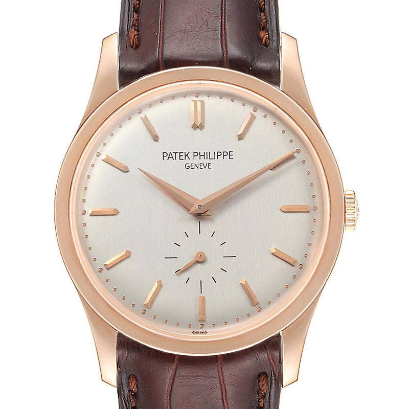 Patek Philippe Calatrava 37mm Rose Gold Mens Watch 5196 Archive Papers SwissWatchExpo