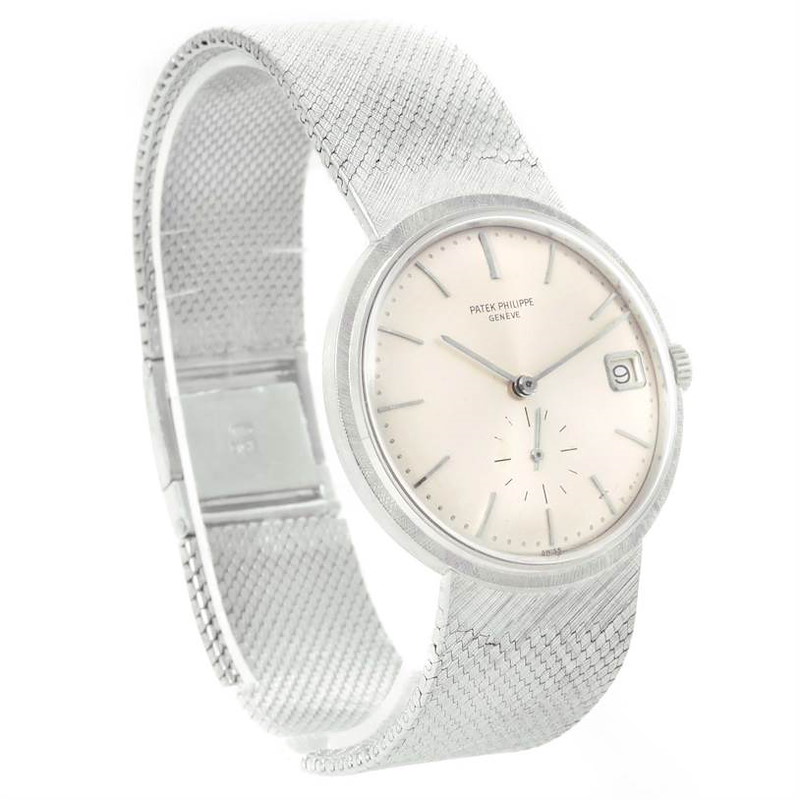 Patek Philippe Calatrava Vintage 18k White Gold Watch 3445 SwissWatchExpo