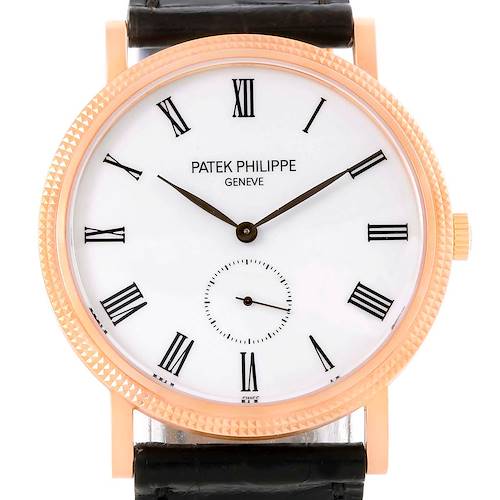 Photo of Patek Philippe Calatrava 18k Rose Gold White Dial Watch 5119R