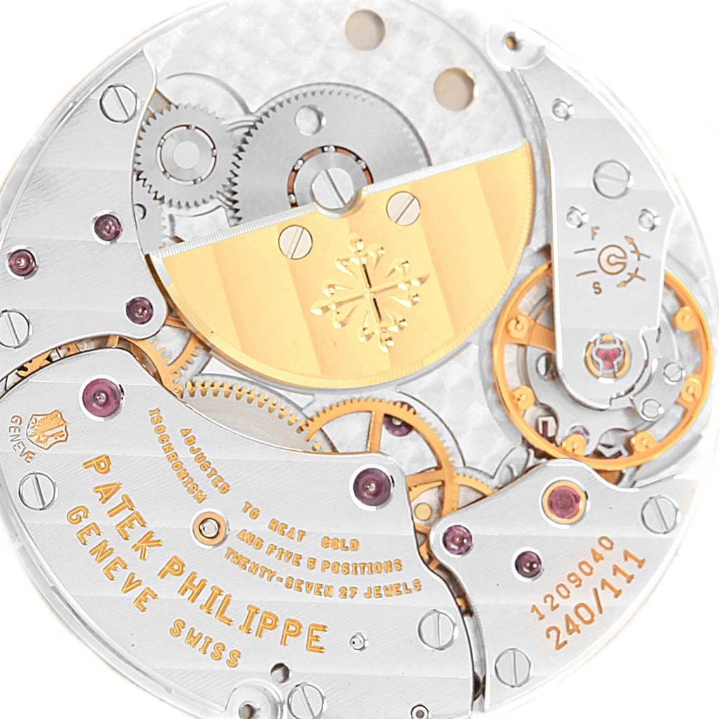 This image shows the internal mechanism of the Patek Philippe Golden Ellipse 3738 Men's White Gold Grey Dial 3738 Men's White Gold Grey Dial watch.