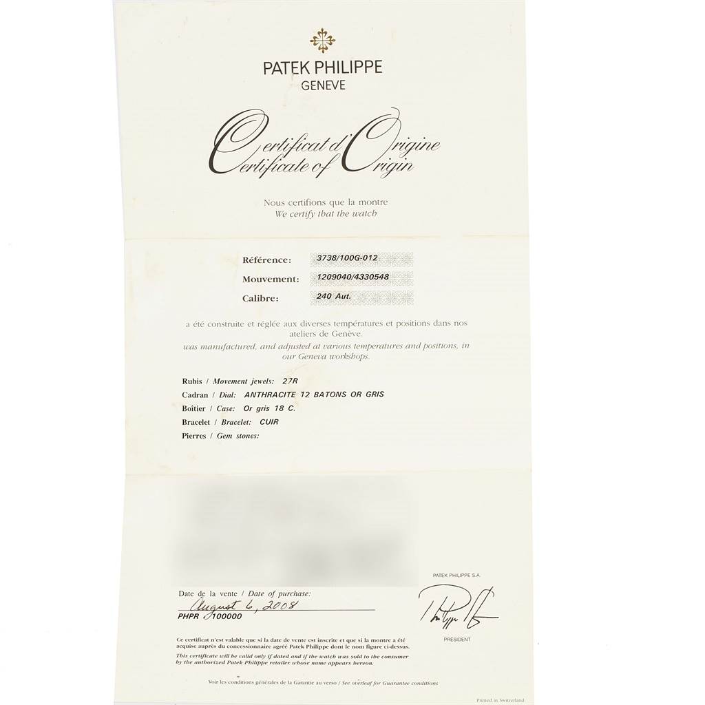 This is a Patek Philippe Certificate of Origin for the Golden Ellipse model.