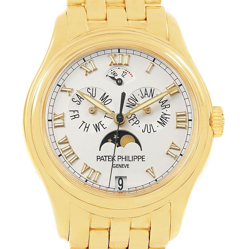 Patek Philippe Annual Calendar Moonphase Yellow Gold Watch 5036 Box Papers SwissWatchExpo