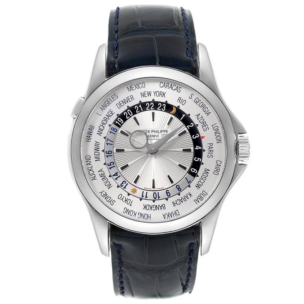 Patek Philippe World Time Complications White Gold Watch 5130 Box ...