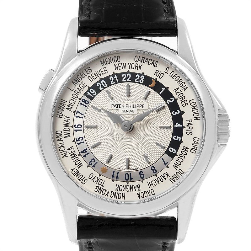 Patek Philippe World Time Complications White Gold Mens Watch 5110 SwissWatchExpo